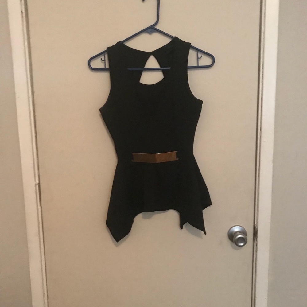 Black peplum blouse